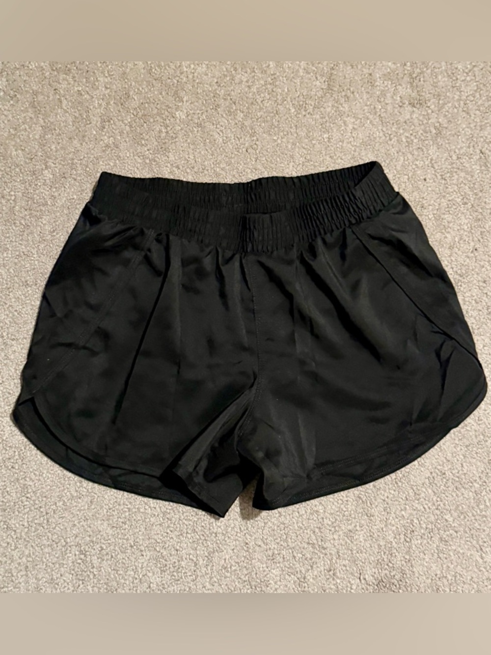 NWOT Girl’s All in Motion Tulip Hem Athletic Shorts - Black - XL 14